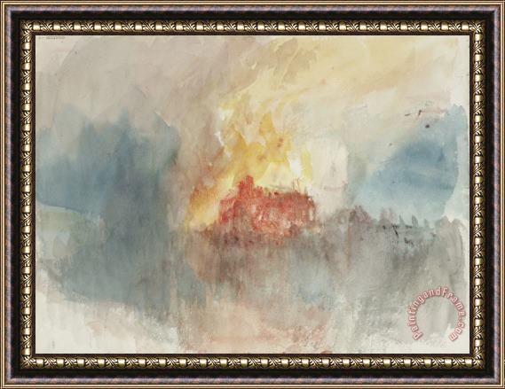 Joseph Mallord William Turner From Fire at The Tower of London Sketchbook [finberg Cclxxxiii], Fire at The Grand Storehouse of The Tower of London Framed Print